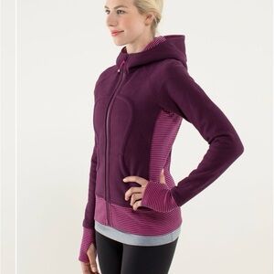 Lululemon Scuba Hoodie Plum / Hyper Stripe Printed Afterglo | 12